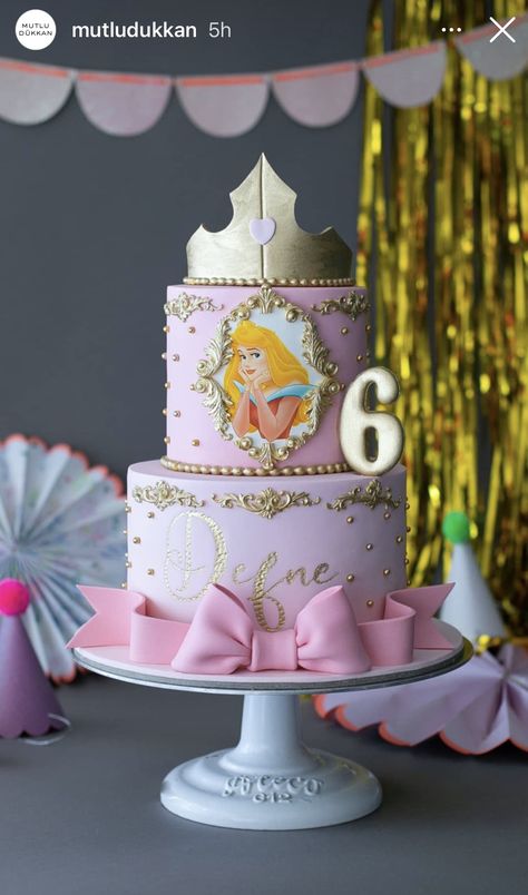 Sleeping Beauty Food, Princess Aurora Party, Aurora Cake, Sleeping Beauty Birthday Party, Beauty Party Ideas, Sleeping Beauty Cake, Princess Theme Cake, Bolo Rapunzel, Sleeping Beauty Party