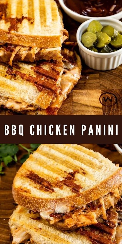 Bbq Chicken Panini, Best Panini Recipes, Panini Press Recipes, Chicken Panini Sandwiches, Sandwich Recipes Panini, Panini Recipes Chicken, Panini Recipe, Chicken Panini, Easy Bbq Chicken