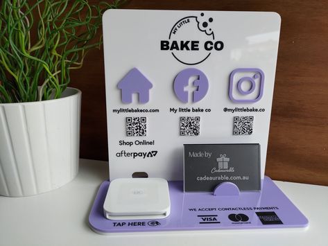 Stand your phone or tablet up vertically to watch videos, read recipes, or scroll through social media. Acrylic stand is lightweight and durable, and it comes in a variety of colors to match your décor. #acrylicstand #phonestand . #Convention_Setup #Business_Card_Holder_Display #Acrylic_Logo #Glowforge_Projects Convention Setup, Business Card Holder Display, Glowforge Projects, Stand Feria, Craft Market Display, Business Card Stand, Esthetician Room, Craft Booth Displays, Lash Tech