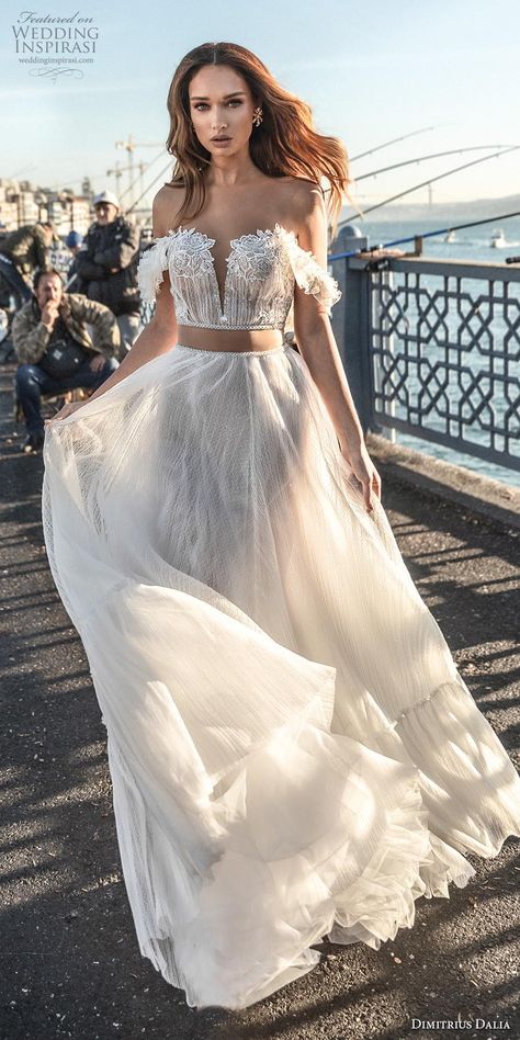 Wedding Dress Cinderella, Linen Wedding Dress, Western Wedding Dresses, Two Piece Wedding Dress, Wedding Dress Flowy, Princess Wedding Dresses, April 16, Princess Wedding, Wedding Dress Ideas