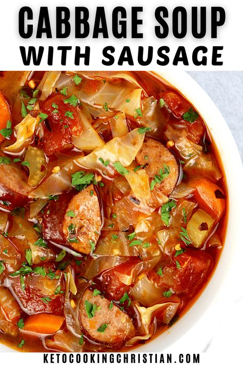 Cabbage Soup With Sausage, Smoked Sausage Cabbage, Sausage And Cabbage Soup, Cabbage And Smoked Sausage, Sausage Cabbage, Sausage And Cabbage, Kielbasa Soup, Kielbasa And Cabbage, Soup With Sausage