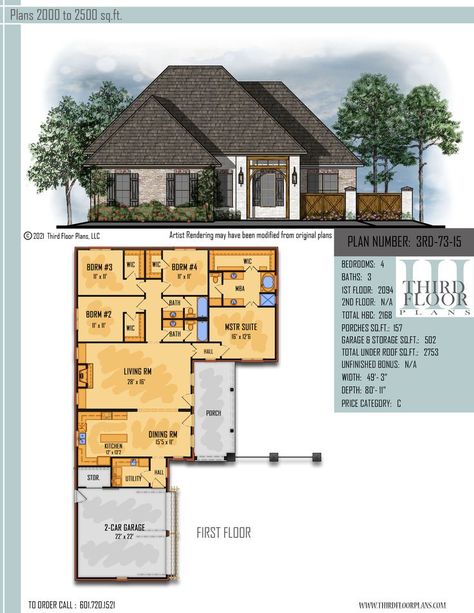 $700.00 House Plan 9 sets House Plans With Keeping Room, Craftsman Style Home Plans, Home Plans One Story, Acadian Cottage, Garage With Storage, Kitchen With Large Island, Cottage Craftsman, Master Suite Bedroom, Large Porch