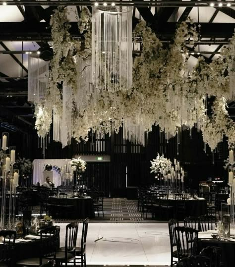 Wedding Installations, White Wedding Decorations, Black And White Wedding Theme, Dream Wedding Reception, Wedding Setup, White Wedding Theme, Extravagant Wedding, Dream Wedding Decorations, Dream Wedding Venues