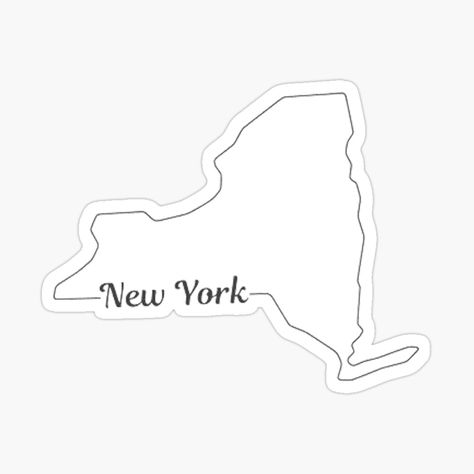 Get my art printed on awesome products. Support me at Redbubble #RBandME: https://www.redbubble.com/i/sticker/New-York-State-Outline-by-ENOAGifter/161345718.EJUG5?asc=u States Outline, Map Outline, Map Of New York, State Outline, Trendy T Shirts, U.s. States, Us States, All 50 States, Dog Mat