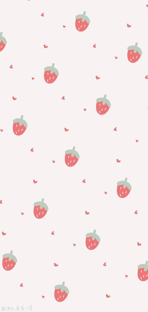 Strawberries Background Aesthetic, Kawaii Wallpaper Strawberry, Cute Strawberry Wallpaper Kawaii, Strawberries Wallpaper Aesthetic, Cute Strawberry Background, Strawberries Aesthetic Wallpaper, Cute Minimalistic Wallpaper, Cute Wallpaper Strawberry, Wallpaper Strawberry Aesthetic