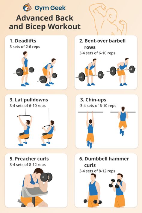 Back and Biceps Workout - Gym Geek Back And Bicep Workout For Men, Bicep Workout Dumbell, Back And Bicep Workout Dumbell, Back And Bicep Workout Gym, Mens Bicep Workout, Workout Dumbell, Bicep Workout Gym, Back And Biceps Workout, Pull Day Workout