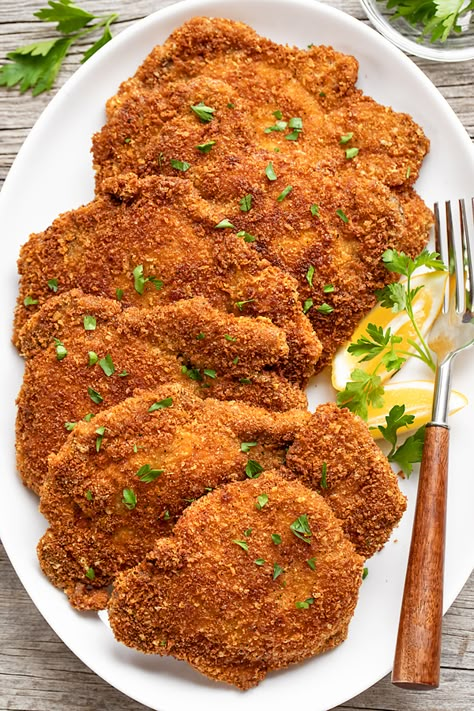 Fried Pork Chops | The Cozy Apron Pork Chop Recipes Fried, Ina Garten Chicken Recipes, Best Fried Pork Chops, Pork Chops Fried, Fried Pork Chop Recipes, Ina Garten Chicken, Pork Cutlet Recipes, Roasted Pork Loin, Pan Fried Pork Chops