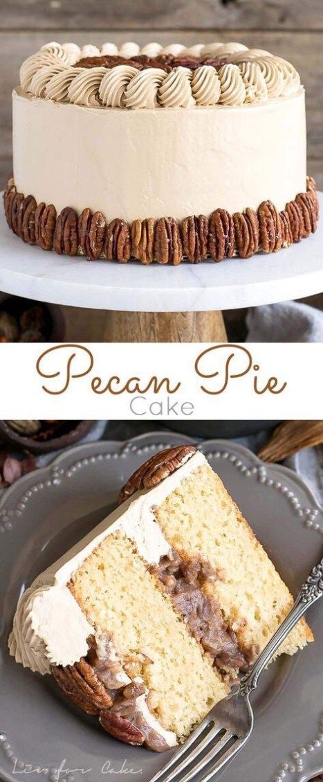 Brown Sugar Cake, Pecan Pie Cake, Brown Sugar Cakes, Pecan Pie Filling, Dessert Aux Fruits, Cake Layers, Fall Cakes, Decadent Cakes, Different Cakes