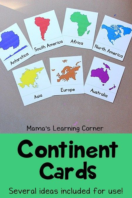 Learn the Continents: Free Printable! - Mamas Learning Corner Printable Maps Of The 7 Continents, Continent And Oceans Activities, World Map For Kids Printable, 7 Continents Activities Free Printable, Continents Activities, Montessori Geography, Learning Corner, Geography For Kids, Cc Cycle 2