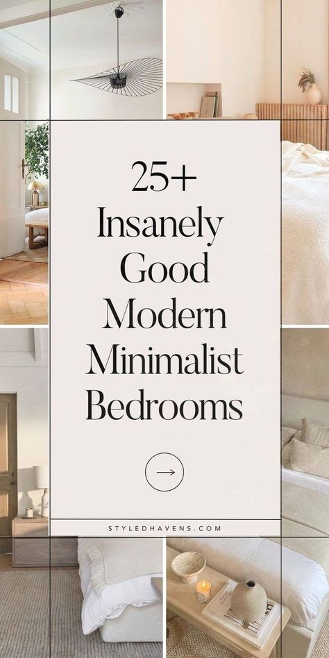 Searching for chic minimalist bedroom ideas for 2024? *These* are our absolutely fav modern bedroom design ideas - hand-picked to inspire you!! Whether you're looking for cozy bedroom design, or , these stylish ideas are sure to inspire you. (SAVE this to your BEDROOM STYLE or bedroom inspo board for later!) Minimalist Color Bedroom, Modern Couple Bedroom, Mcm Bedroom Ideas, Chic Minimalist Bedroom, Peaceful Bedroom Decor, Arty Bedroom, Modern Boho Bedroom Decor, Spare Bedroom Decor, Small Modern Bedroom