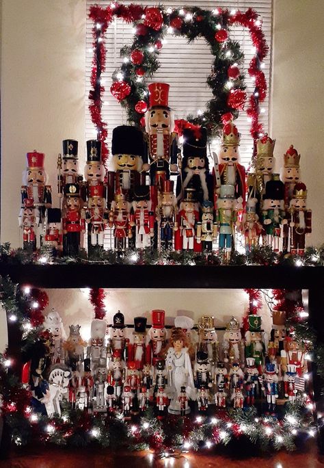 Displaying Nutcrackers At Christmas, How To Display Nutcracker Collection, Nutcracker Frontgate, Nutcracker Collection Display, Home Depot Nutcracker, Nutcracker Collection, Christmas Nutcrackers, Nutcracker Christmas, Christmas Deco