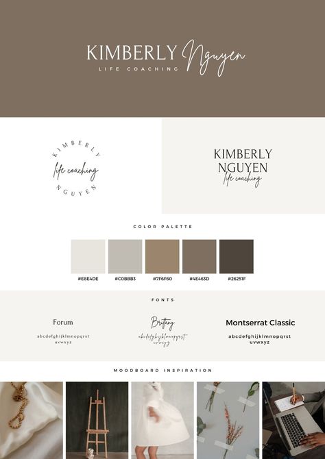 Branding Neutral Color Palette, Canva Brand Kit Colors, Brand Color Pallete Mood Boards, Brand Boards Inspiration, Branding Kit Templates Free, Brand Kit Templates Canva, Canva Brand Colors, Brown Minimalist Aesthetic, Branding Board Design