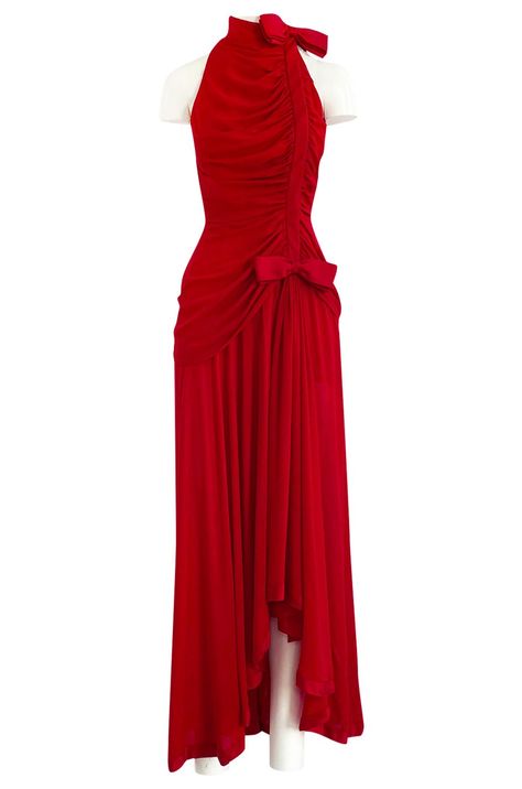 Shop the newest, latest and greatest, vintage & vintage couture at Shrimpton Couture! Red Dress Haute Couture, Silk Dress Runway, Valentino Silk Dress, Olivia Dean, Killing Them Softly, Silk Crepe Dress, The Royal Romance, Red Valentino Dress, Valentino Silk