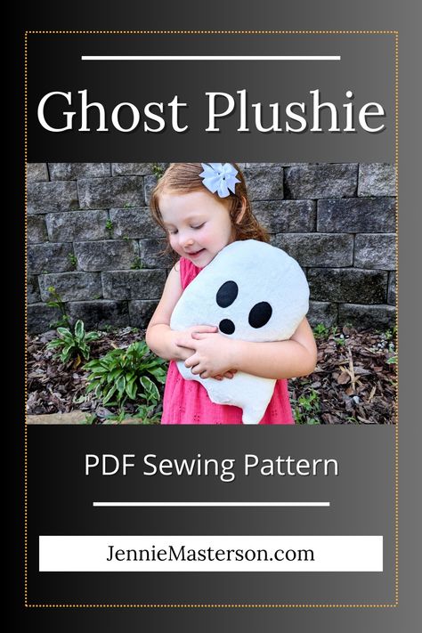 Ghost Plushie Sewing Pattern - Jennie Masterson Ghost Plushie, Halloween Sewing, Halloween Cans, Fall Sewing, Sewing Projects Free, Plushie Patterns, Autumn Ideas, Halloween This Year, Crafts Easy