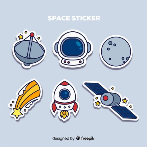 Set of space stickers in hand drawn Free Vector | Free Vector #Freepik #vector #freelabel #freedesign #freestar #freehand Aesthetic Stickers Printable, Planet Aesthetic, Rocket Launching, Space Stickers, Zestaw Ikon, Space Birthday Party, Tumblr Stickers, Business Concept, Stickers Printable