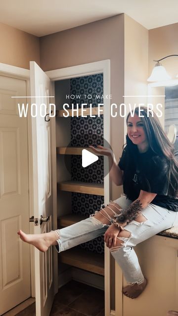 Kelsea | DIY projects & Life on Instagram: "✨ like & save this for later 🤎  Closets typically have white wire shelves, right ?   Well I wanted to create a way to cover these without demoing what’s there. These three ways are super cost effective ways to upgrade your closets (yes multiple closets because I know you have more than one with white wire shelves 😂)  1. TABLE SAW : This strategy was the hardest IMO. I’m not super comfortable with the table saw if I’m being honest 🙈 . The point of this technique is to create a ledge for the 1/2 inch plywood to sit in and ontop of the 2x4 so that you can nail DOWN ! This way your nails are on top and the front of the shelf is seamless.  2. BRAD NAILER : This is the easiest way. But as I mentioned in the video - this is the least sturdy technique Diy Wood Shelf Cover, Faux Shelf Cover, How To Cover Wire Shelves In Closet, Building Shelves Into Wall, Covering Wire Shelves Diy, Shelf Cover Diy, Wire Shelf Makeover, Covering Wire Shelves, Wire Shelf Covers