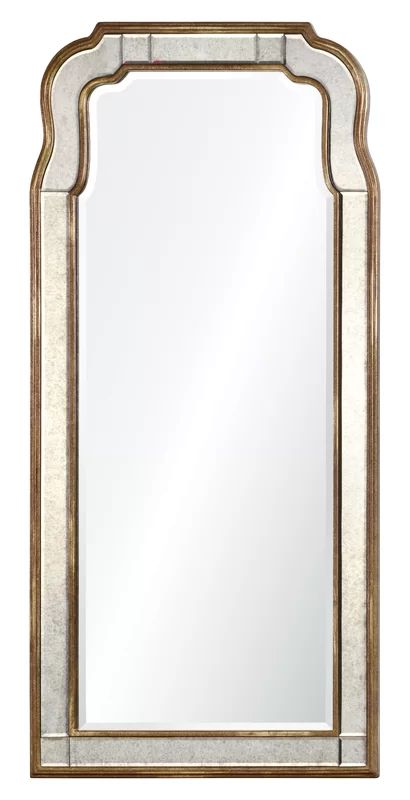 Rosdorf Park Bannan Full Length Mirror | Wayfair Mirror Powder Room, Gold Leaf Mirror, Antique Mirror Frame, Mirror Detail, Wood And Mirror, Silver Antique Mirror, Antique Gold Mirror, Powder Room Mirror, Leaf Mirror