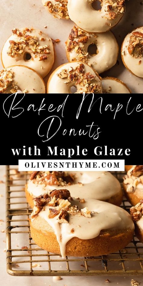 These maple donuts with maple glaze are the perfect donut for fall. They taste just like maple cake in donut form and are topped with a wonderfully delicious and easy maple glaze