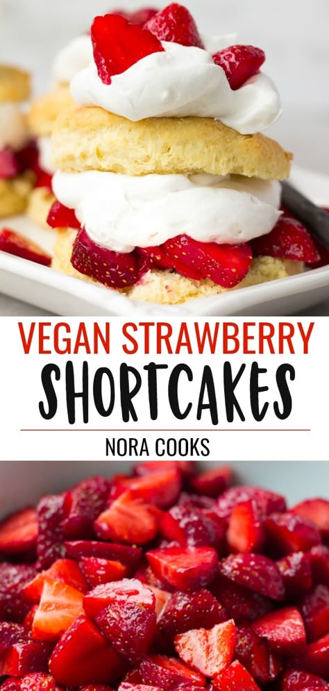 Grilling Vegetarian, Strawberry Shortcake Recipe Easy, Vegan Strawberry Shortcake, Healthy Vegan Dessert, Vegan Journey, Strawberry Shortcake Recipe, Spring Time Desserts, Cheesecake Vegan, Strawberry Shortcakes