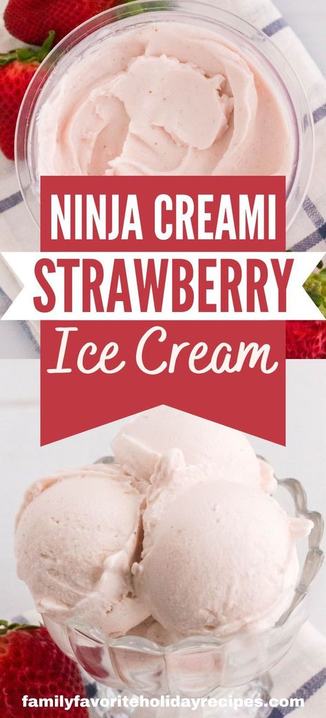 Strawberry Creami Ninja, Cremi Ninja Recipes Strawberry, Strawberry Ninja Cremi, Ninga Cremi Recipes Healthy, Healthy Ninja Creami Ice Cream Recipes Strawberry, Homemade Ice Cream Ninja Creami, Strawberry Ninja Creami Ice Cream Recipes, Ninja Creami Ice Cream Recipes Strawberries, Ninja Creami Protein Ice Cream Recipe Strawberry