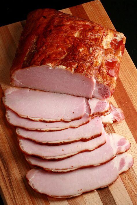 Back Bacon Recipes, Canadian Bacon Recipes, Deli Meat Recipes, Smoked Bacon Recipes, Irish Bacon, Cured Meat Recipes, Peameal Bacon, Smoked Pork Loin, Bacon Pizza