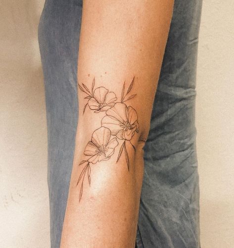 Elbow Scar Tattoo, Elbow Wrap Tattoo, Side Of Elbow Tattoo, Outer Elbow Tattoo, Inner Elbow Tattoos, Island Fits, Michigan Tattoos, Floral Arm Tattoo, Lower Arm Tattoos