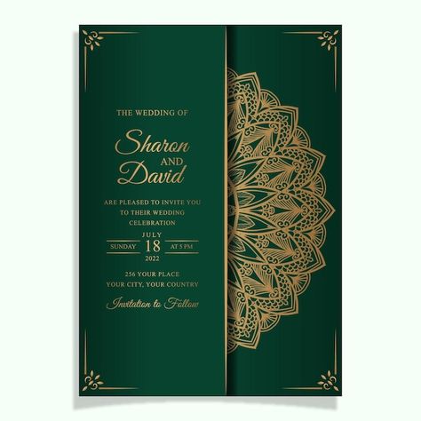 Vector luxury mandala wedding invitation... | Premium Vector #Freepik #vector #card-wedding #wedding-invite #invitation #wedding Mehndi Invitation Cards Template, Mehendi Invitation Card Template, Mandala Art Wedding Card, Mandala Art Invitation Card, Mehendi Digital Invitation, Mandala Wedding Invitation, Mandala Wedding, Wedding Invitation Card Template, Invitation Card Template