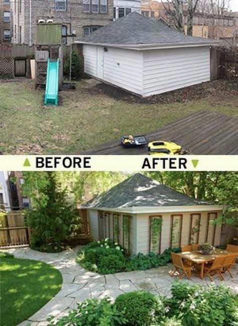 Budget Landscaping, Meteor Garden 2018, Backyard Shed, Landscape Designs, After Pictures, Small Backyard Patio, Diy Landscaping, Beautiful Backyards, Kew Gardens