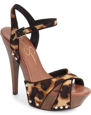 Wood Platform Sandals, Leopard Print Sandals, Ankle Tie Sandals, Criss Cross Sandals, Fun Heels, Wardrobe Goals, Sandals Platform, Studded Sandals, Jessica Simpson Shoes