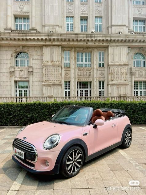 Pink Mini Coopers, Pink Convertible, Mini Cooper Convertible, Pink Cars, Car Deco, Girly Car, Living In London, Car Goals, Classy Cars