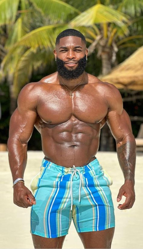 Buff Black Men, Muscular Black Man, Big Muscular Men, Attractive Black Men, Men Reference, Black Gods, Buff Men, Men Beards, Bodybuilding Pictures