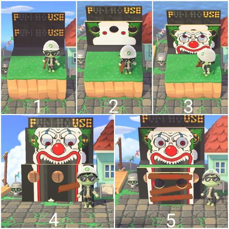 Animal Crossing Spooky Carnival, Acnh Circus, Acnh Halloween Island Ideas, Acnh Horror, Acnh Halloween Code, Halloween Acnh, Acnh Spooky, Acnh Halloween, Pumpkin Boo