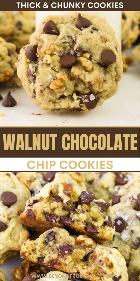 Chewy Chocolate Chip Walnut Cookies, Choc Chip Walnut Cookies, Walnut And Chocolate Chip Cookies, Chocolate Chip Cookies With Walnuts Recipes Easy, Chocolate Chip With Walnut Cookies, Walnut Chocolate Chip Cookies Recipes, Chocolate Cookies With Walnuts Recipes, Oatmeal Chocolate Chip Nut Cookies, Chocolate Chip Cookies Walnut