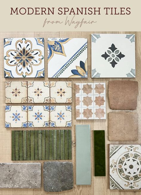 Spanish Tile Roundup: Floor & Wall Tile I’m Loving Mediterranean Flooring, Spanish Tile Kitchen, Spanish Tile Backsplash, Cladding Kitchen, Modern Spanish Style Homes, Backyard Design Plans, Spanish Cottage, Pool Courtyard, Spanish Style Home Interior