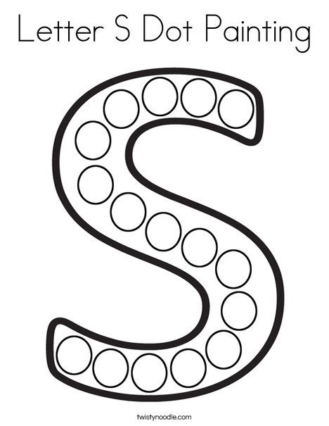 Letter S Dot Painting Coloring Page - Twisty Noodle S Letter Worksheet, Letter S Activities For Kindergarten, Letter S Activities For Toddlers, S Is For Craft, Letter S Preschool Activities, Letter S Crafts For Preschool, Letter S Activity, S Activities For Preschool, Letter S Preschool