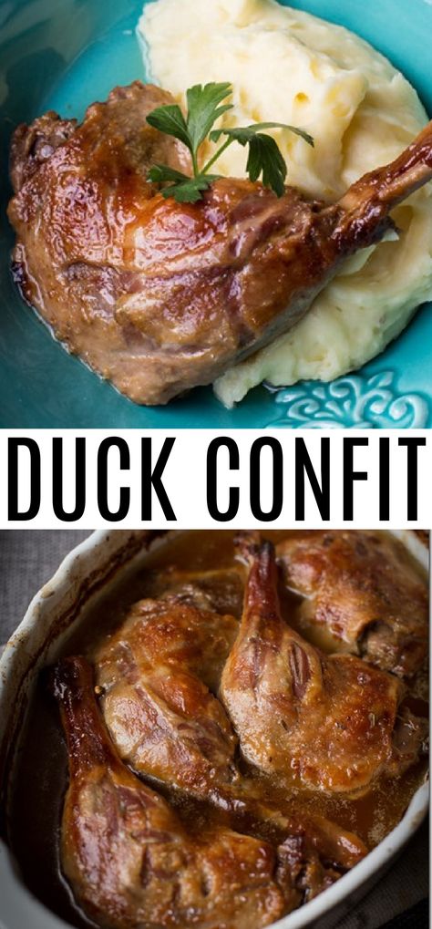 Duck Confit Recipe French, French Duck Recipes, Best Duck Recipes, Duck Dinner Recipes, Duck Meals, Duck Poppers, Whole Duck Recipes, Duck Confit Recipe, Confit Duck Leg