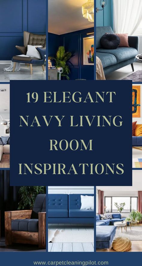 Transform your living room with these 19 stunning ideas featuring navy hues. From rich textures to unexpected contrasts, create a space that exudes timeless charm and modern elegance! Navy Blue Couch Living Room, Navy Living Room Ideas, Navy Living Room, Navy Blue Furniture, Navy Velvet Sofa, Navy Living, White Brick Fireplace, Navy Blue Decor, Navy Sofa