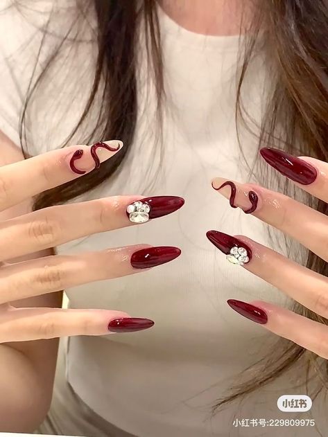 Dot Nail Designs, Red Nail Art, Asian Nails, Blush Nails, Pretty Gel Nails, Dots Nails, Soft Nails, Red Nail, Nails Desing