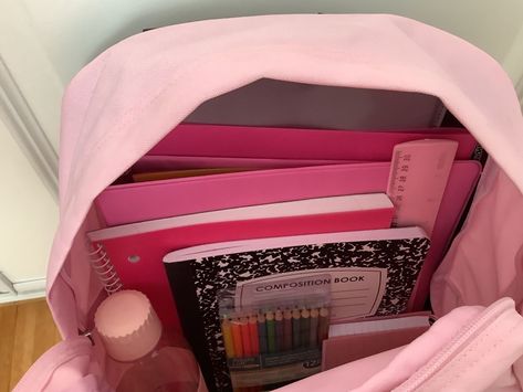 All Pink School Supplies, Pink School Supplies, School Backpack Essentials, 16 Tattoo, Pretty School Supplies, School Goals, School Bag Essentials, Backpack Essentials, School Supplies Shopping