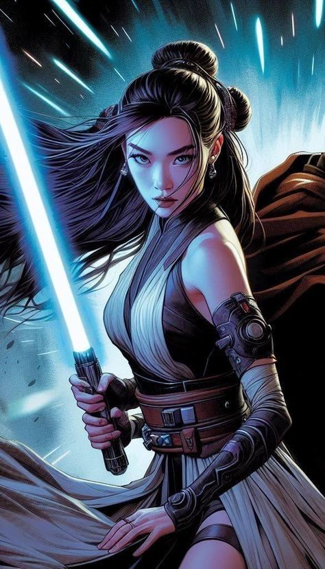 Jedi Oc Female Art, Female Jedi Character Design, Star Wars Female Oc, Female Jedi Art, Star Wars Female Outfits, Star Wars Oc Female Jedi, Star Wars Oc Female, Jedi Female, Star Wars Female Jedi