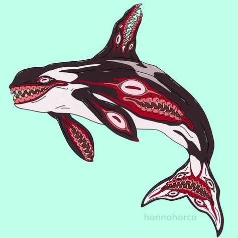 Orca Monsters, Orca Characters Design, Orca Oc, Orca Drawing, Hilarious Animal Memes, Orca Design, Orca Art, Kunstjournal Inspiration, Haida Art