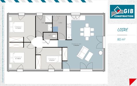 3 Bedroom Floor Plan, Minimal House, Minimal House Design, Minimal Home, Aquitaine, Planner Ideas, Floor Plans, House Design, Flooring