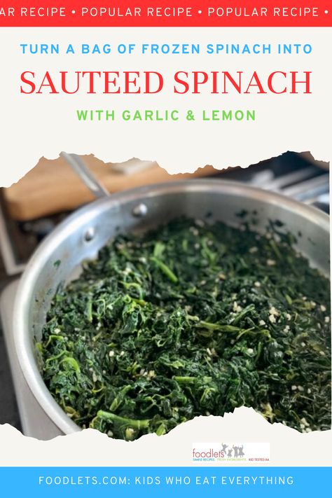 Start with frozen spinach and add a handful of pantry staples, and you'll have a delicious and nutritious side dish in minutes -- one all four of my kids love. Cheers for a frozen spinach recipe that's affordable, always available and easy to make again and again. Spinage Recipes, Recipes With Frozen Spinach, Spinach Recipes Side, Frozen Spinach Recipes, Beef With Broccoli Recipe, Easy Spinach Recipes, Spinach Side, Spinach Side Dish, Garlic Spinach