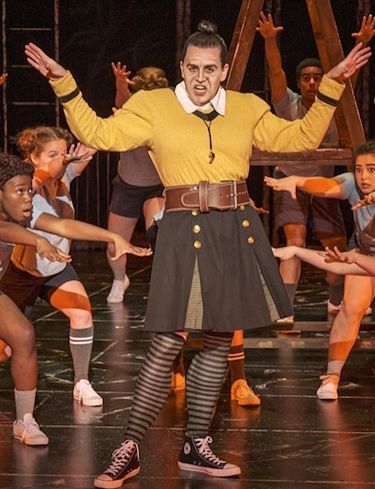 Matilda Jr Costumes, Matilda The Musical Costume, Matilda Musical Costumes, Matilda Set Design, Matilda Makeup, Trunchbull Costume, Miss Honey Matilda, Matilda Book, Matilda Costumes