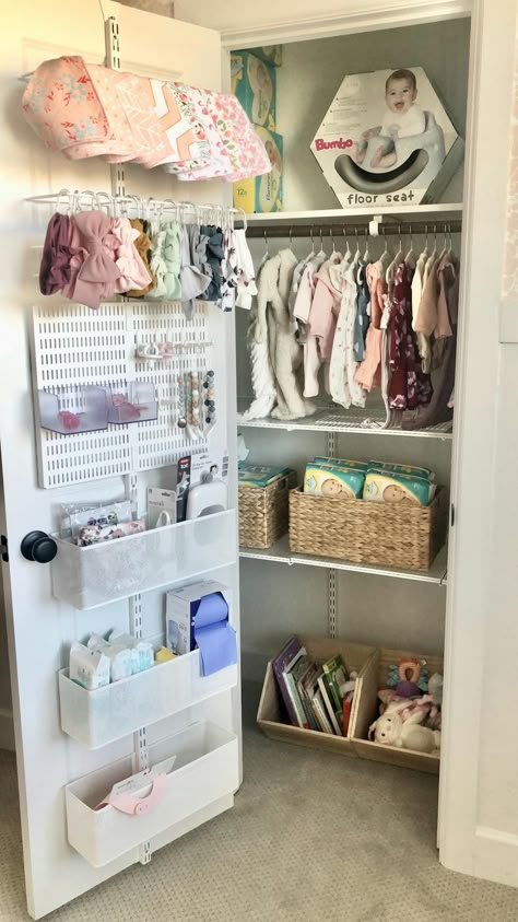 Baby Emerson's Organized Nursery | Container Stories Organized Nursery, Bos Baby, Baby Closet Organization, Baby Nursery Organization, Baby Room Organization, Baby Nursery Inspiration, Aesthetic Bed, Bed In Closet Ideas, Baby Storage