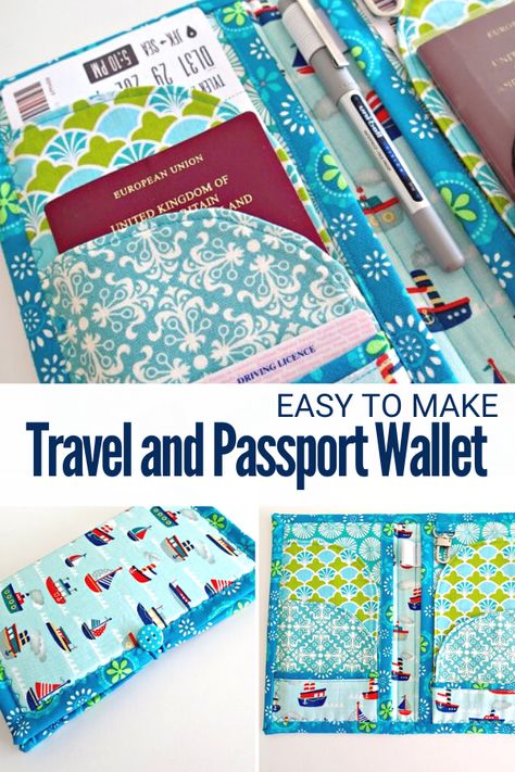 Family Travel and Passport Wallet – Sewing With Scraps Passport Holder Diy Sewing, Diy Passport Holder, Passport Holder Pattern, Wallet Pattern Free, Sewing With Scraps, Family Passport Holder, Travel Document Holder, Wallet Sewing Pattern, Thread Catcher