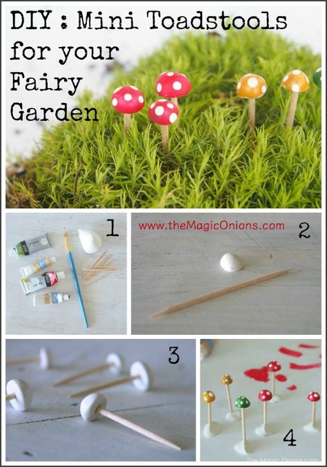 Make adorable mini toadstools for your fairy garden :: DIY tutoiral :: www.theMagicOnions.com Gnome Tree, Dnd Diy, Room Things, Fall Farm, Fairy Garden Crafts, Mini Fairy Garden, Faeries Gardens, Farm Crafts, Deco Nature