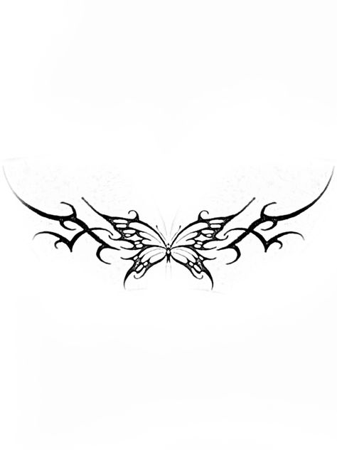 Front Tattoos For Women, Butterfly Tramp Tattoo, Tattoo Ideas Y2k, Sick Tattoo Ideas, Tattoo Claims, Tattoo Ideas Butterfly, Henna Tattoo Diy, Lower Back Tattoo Designs, Tramp Stamps