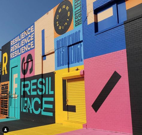 Street art mural - RESILENCE by Creative Theory Agency in Washington, DC. #streetart #dcmurals #washingtondc Street Wall Painting Ideas Creative, Building Mural, Building Murals, Space Mural, City Mural, Wall Painting Ideas Creative, Canteen Design, Street Murals, Street Art Mural