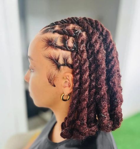 Graduation Loc Hairstyles With Cap, Two Strand Loc Styles For Women, Two Strand Twist Locs, Loc Knots, Dreads Short Hair, Dreadlocks Hair Care, Cornrow Hairstyle, Short Dreadlocks Styles, Dreads Styles For Women